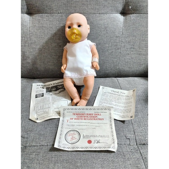 Raffoler Babyville Newborn Girl Doll W/ Birth Certificate - Picture 1 of 14